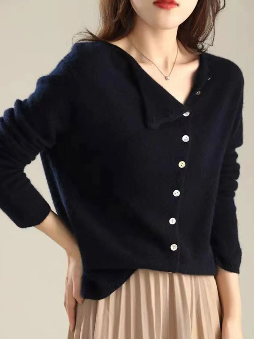 Kayla Classic Crew Neck Cardigan