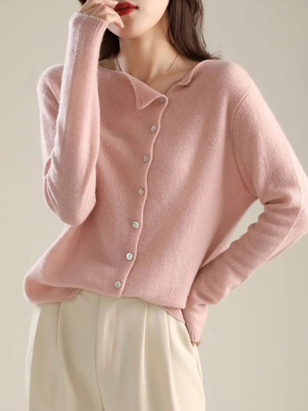 Kayla Classic Crew Neck Cardigan