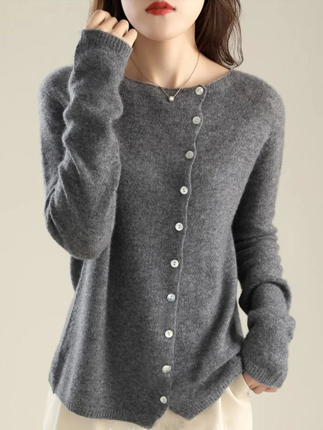 Kayla Classic Crew Neck Cardigan
