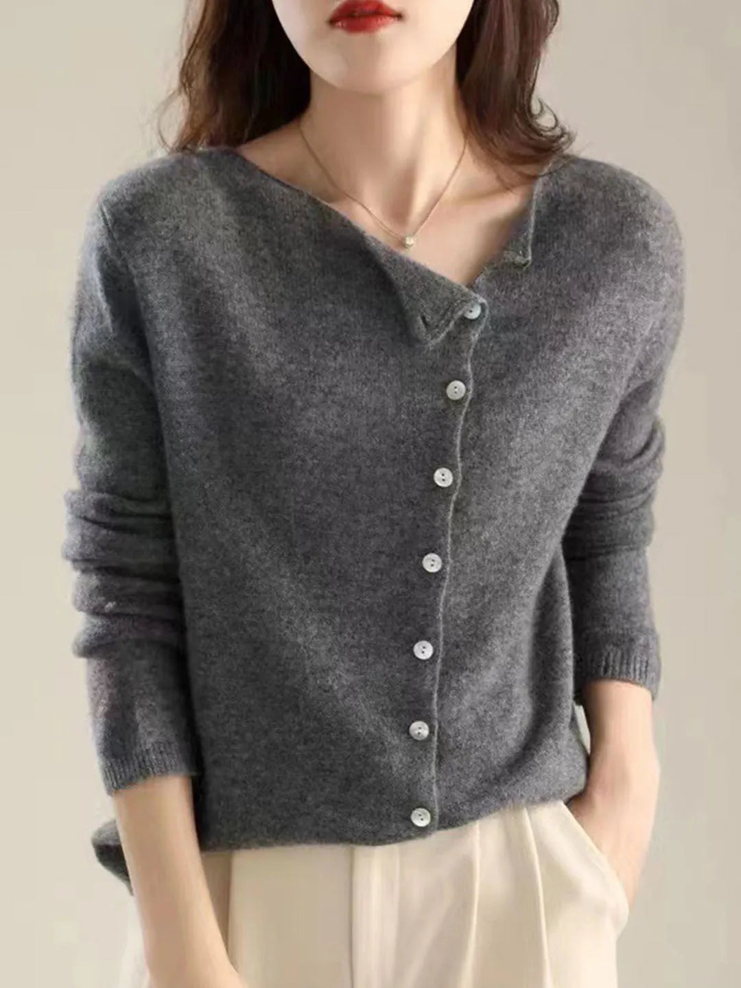 Kayla Classic Crew Neck Cardigan