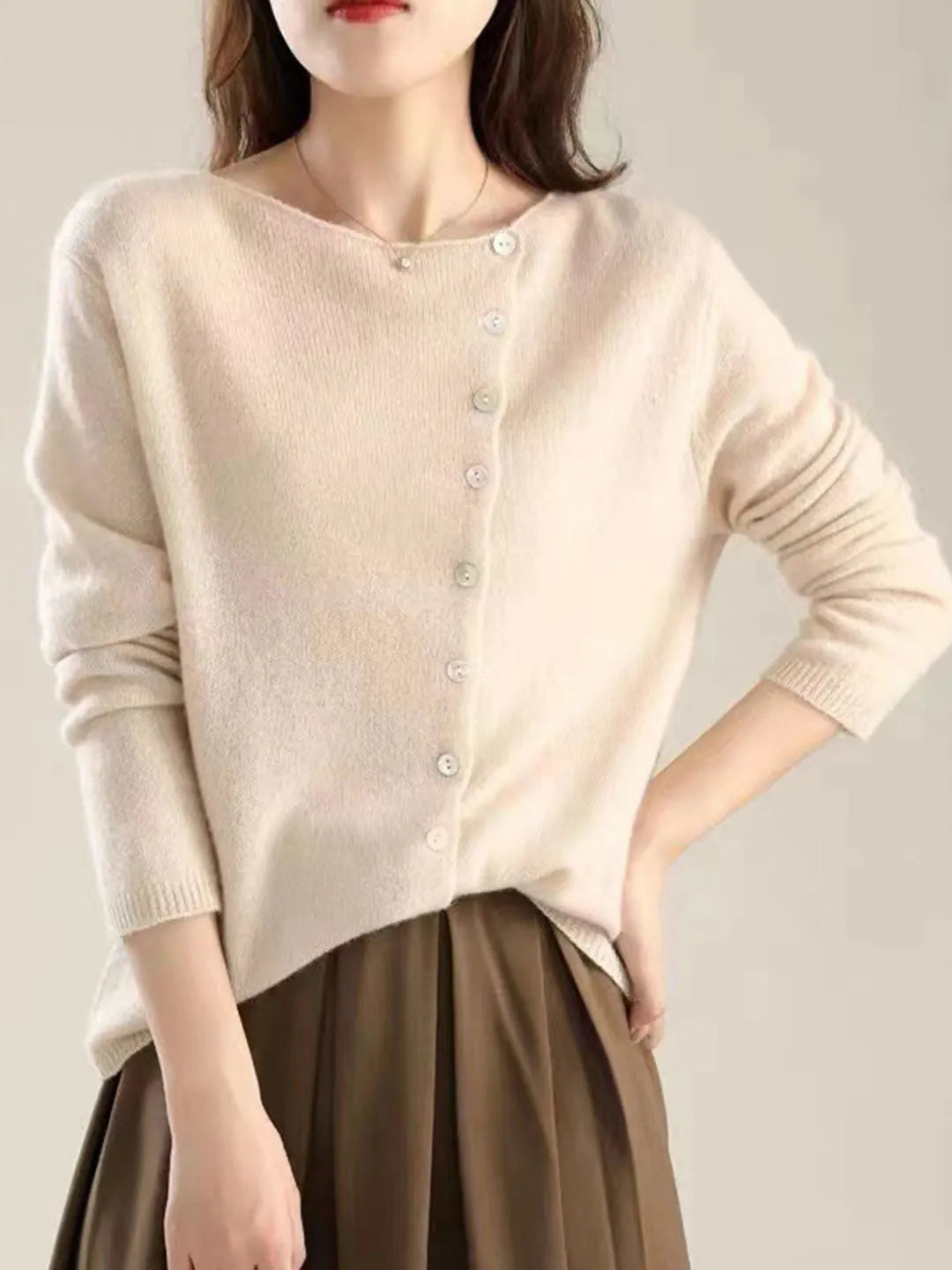 Kayla Classic Crew Neck Cardigan
