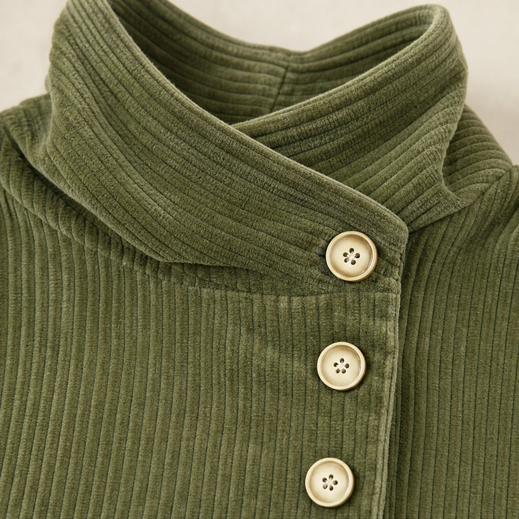 Cora Asymmetric Corduroy Top