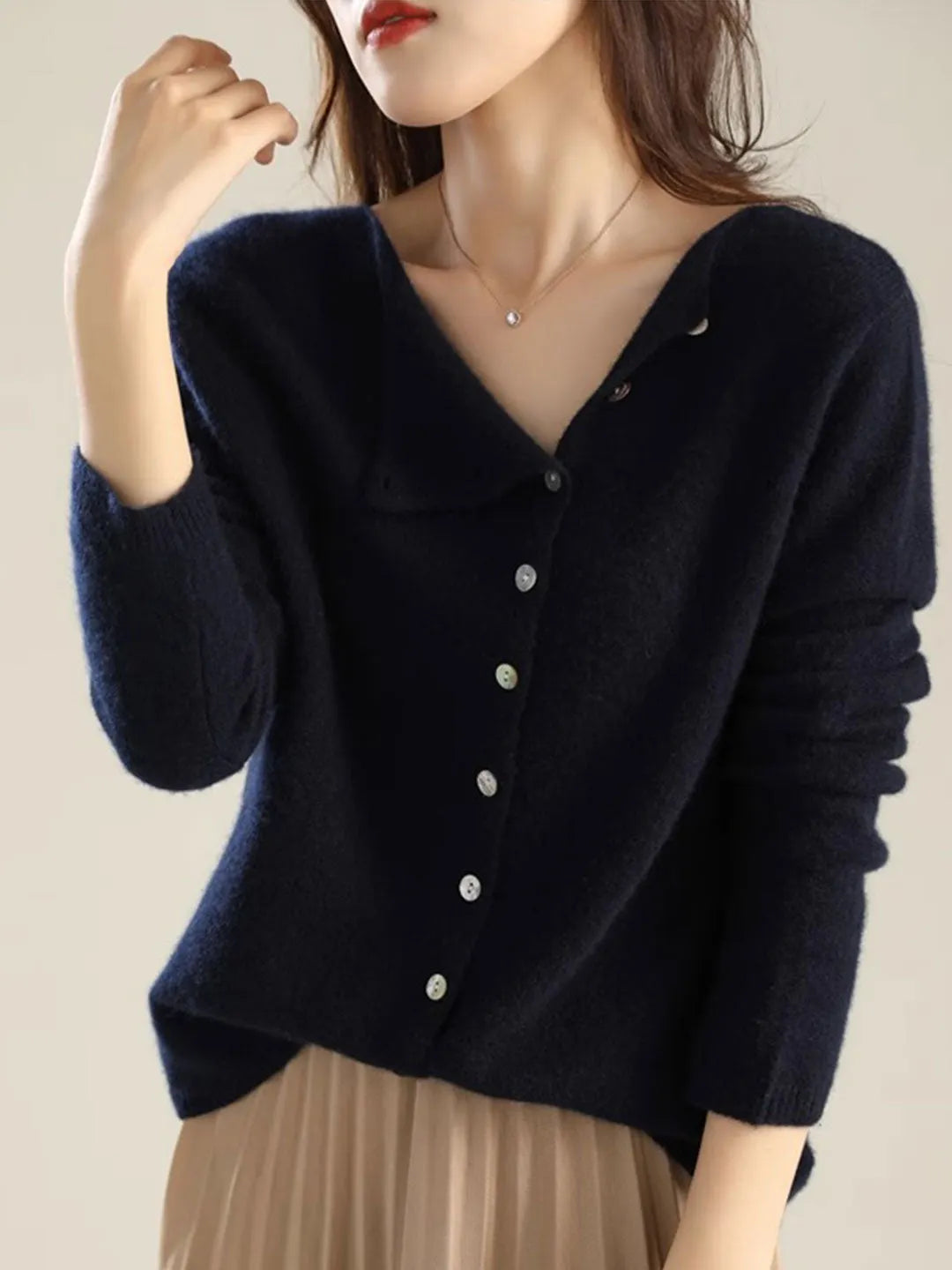 Kayla Classic Crew Neck Cardigan