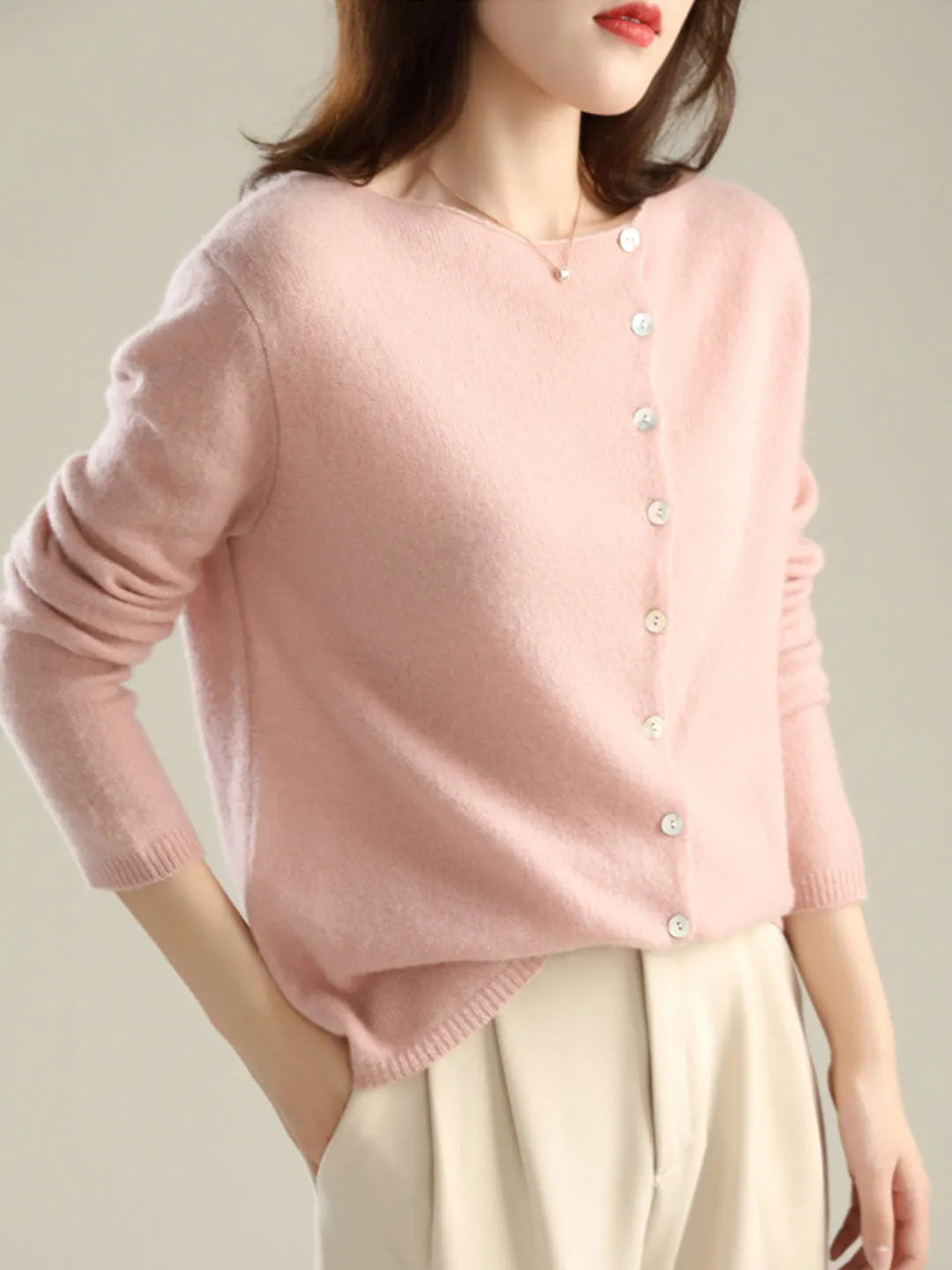 Kayla Classic Crew Neck Cardigan