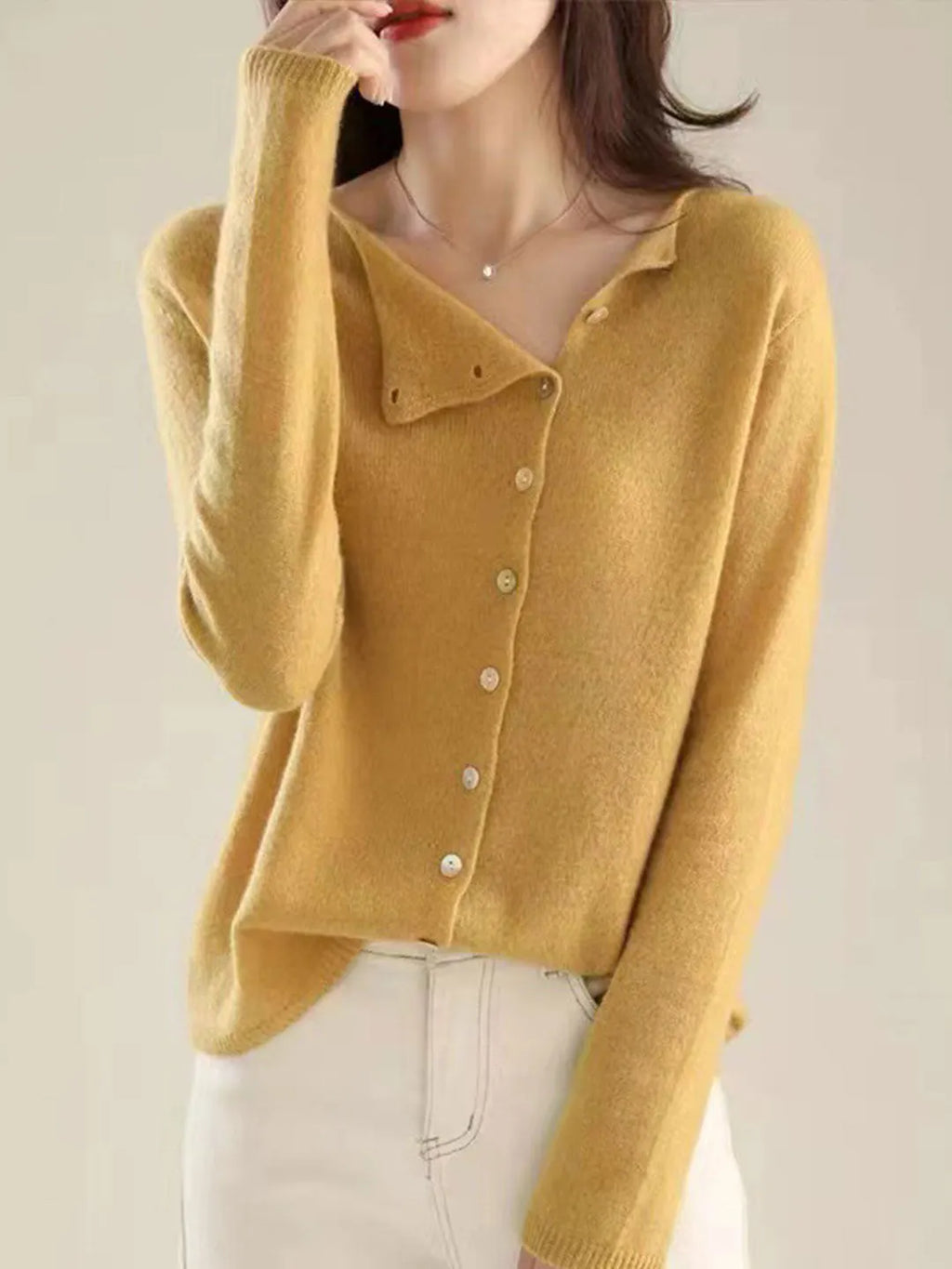 Kayla Classic Crew Neck Cardigan