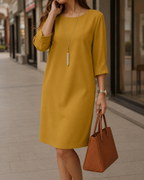 Lucille Roll-Cuff Midi Dress