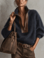 Mila Mohair Half-Zip Sweater
