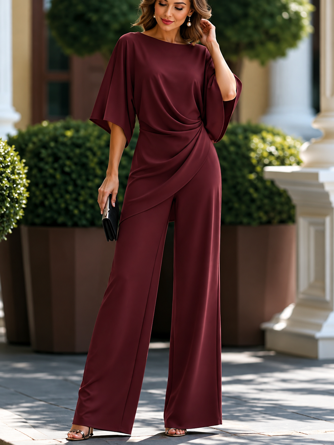 Amara Draped Wide-Leg Set