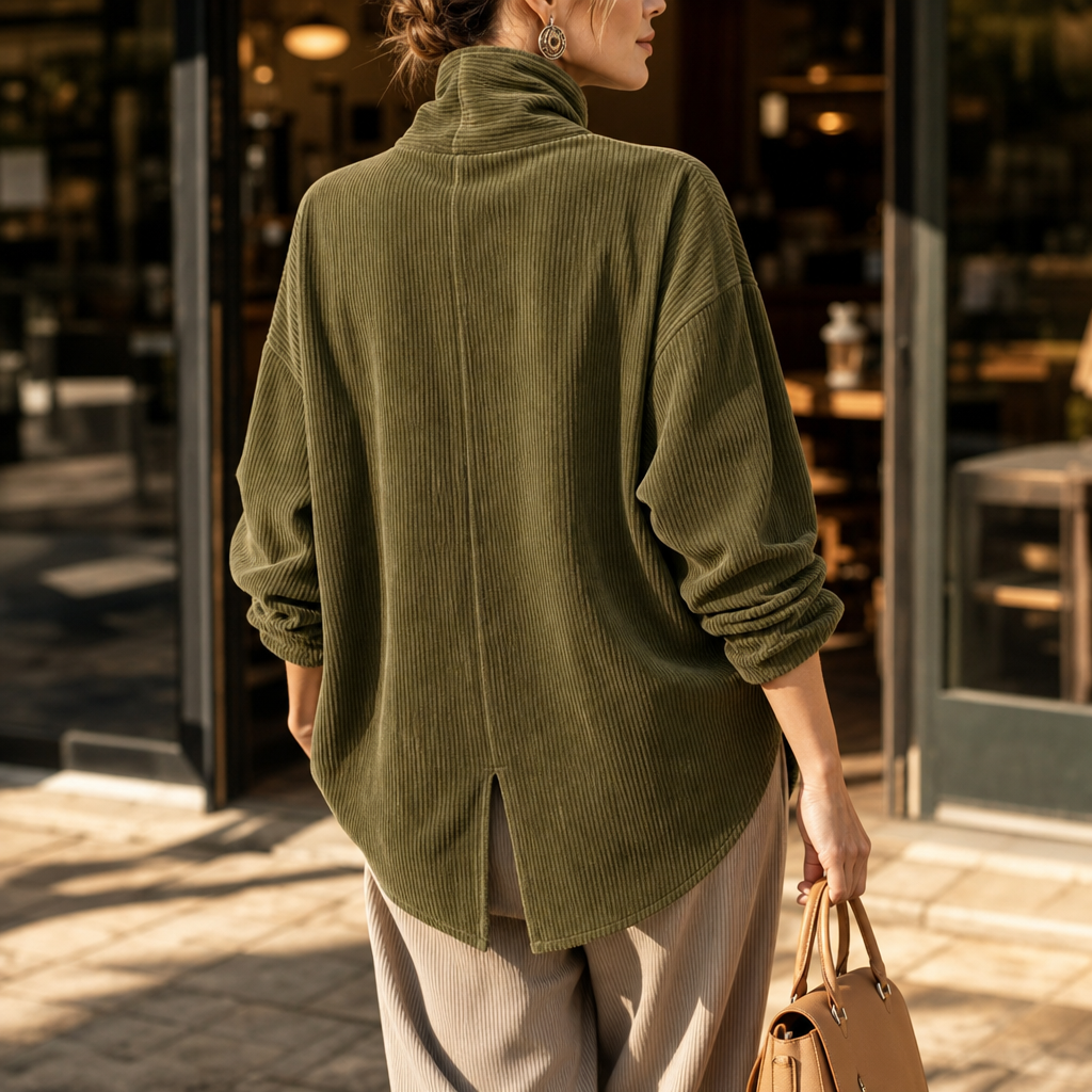 Cora Asymmetric Corduroy Top