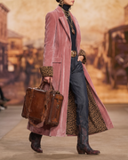 Rosamund Velvet Leopard-Lined Long Coat