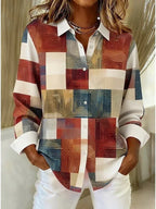 Juniper Patchwork Button-Front Blouse